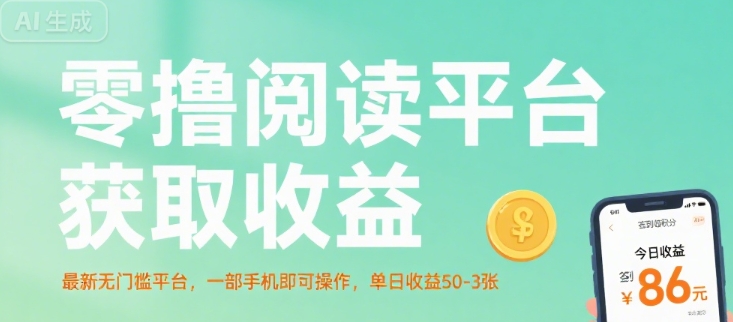 零撸阅读平台获取收益，最新无门槛平台，一部手机即可操作，单日收益50-3张【揭秘】-网创教程