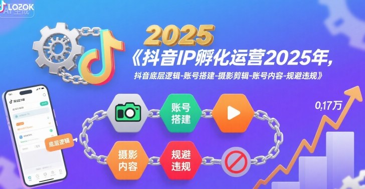 抖音IP孵化运营2025年，抖音底层逻辑-账号搭建-摄影剪辑-账号内容-规避违规-网创教程
