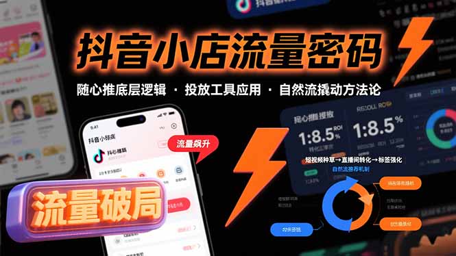 抖音小店流量密码，随心推底层逻辑，投放工具应用，自然流撬动核心方法论-网创教程