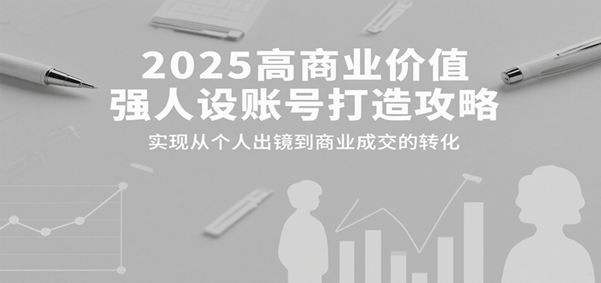 2025高商业价值强人设账号打造攻略，实现从个人出镜到商业成交的转化-网创教程