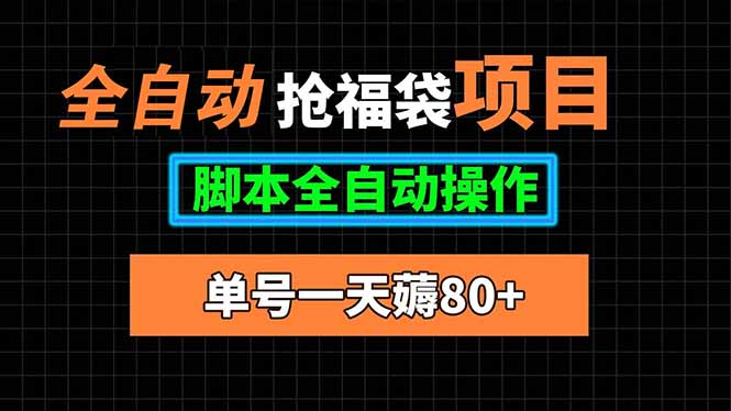全自动抢福袋项目,单号一天80+脚本全自动操作-网创教程