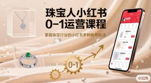 珠宝人小红书0-1运营课程，掌握珠宝行业的小红书多种账号玩法-网创教程