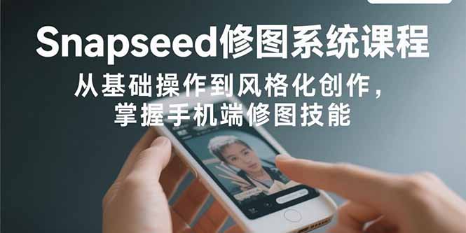 Snapseed修图系统课程：从基础操作到风格化创作，掌握手机端修图技能-网创教程