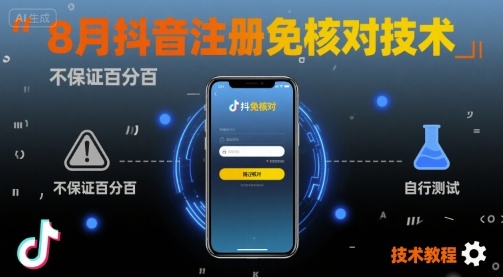 8月抖音注册免核对技术，不保证百分百，自测-网创教程