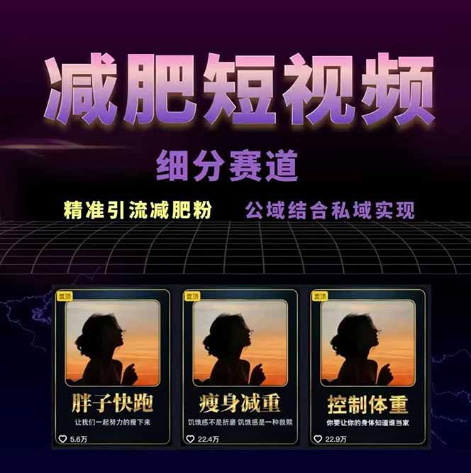 图片[1]-减肥短视频赛道运营课：素材准备-视频制作-引流变现全流程 (附素材-网创教程