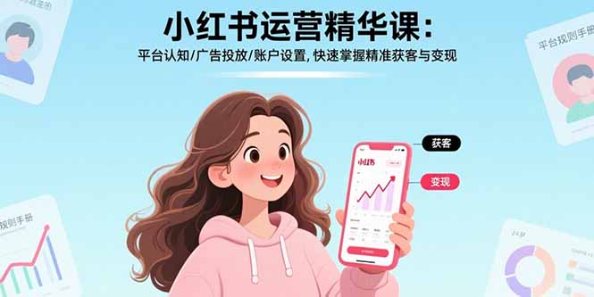 小红书运营精华课：平台认知/广告投放/账户设置,快速掌握精准获客与变现-网创教程