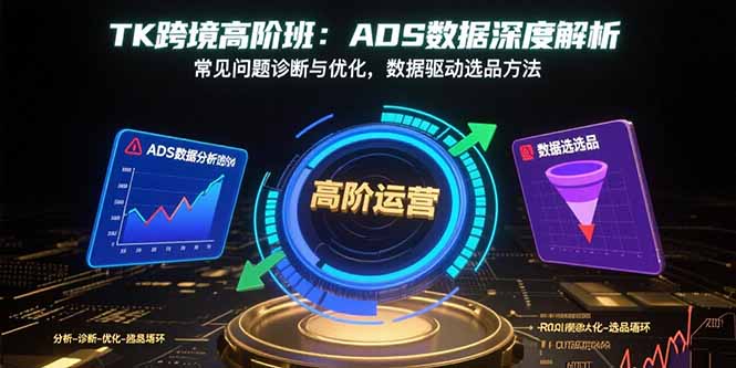 TK跨境高阶班：ADS数据深度解析，常见问题诊断与优化，数据驱动选品方法-网创教程