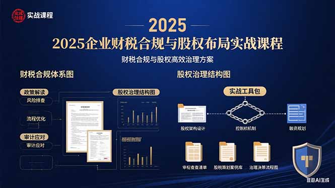 2025企业财税合规与股权布局的实战课程：财税合规与股权高效治理方案-网创教程