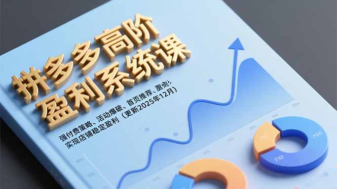 拼多多高阶盈利系统课，强付费策略、活动爆破、首页推荐，实现店铺稳定盈利(更新12月-网创教程