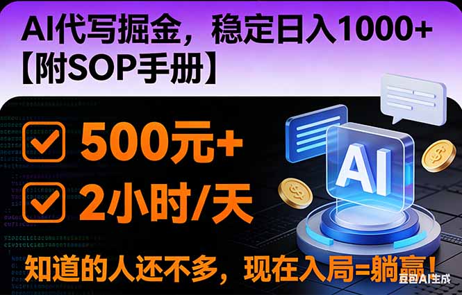 2026风口项目,AI代写掘金，稳定日入1000+，掌握核心技能【附SOP手册】-网创教程