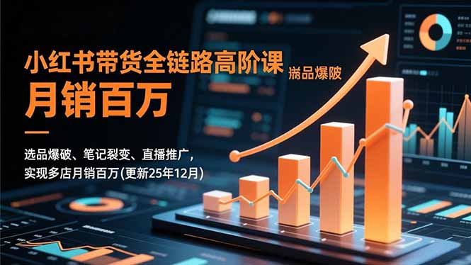 小红书带货全链路高阶课，选品爆破、笔记裂变、直播推广，实现多店月销百万(更新25年12月-网创教程