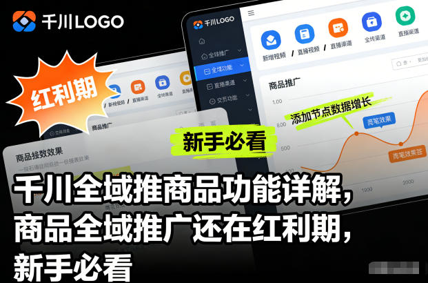 千川全域推商品功能详解，商品全域推广还在红利期，新手必看-网创教程