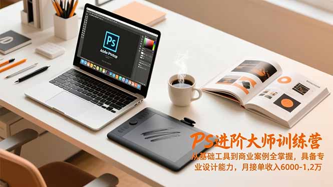 PS进阶大师训练营，从基础工具到商业案例全掌握，具备专业设计能力，月接单收入6000-1.2万-网创教程
