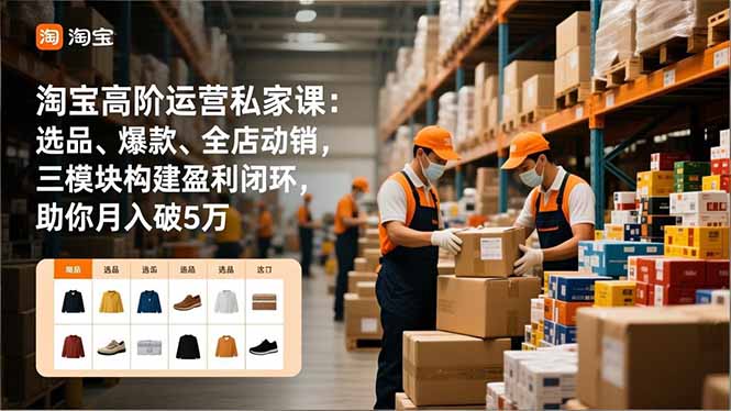 淘宝高阶运营私家课：选品、爆款、全店动销，三模块构建盈利闭环，助你月入破5万-网创教程