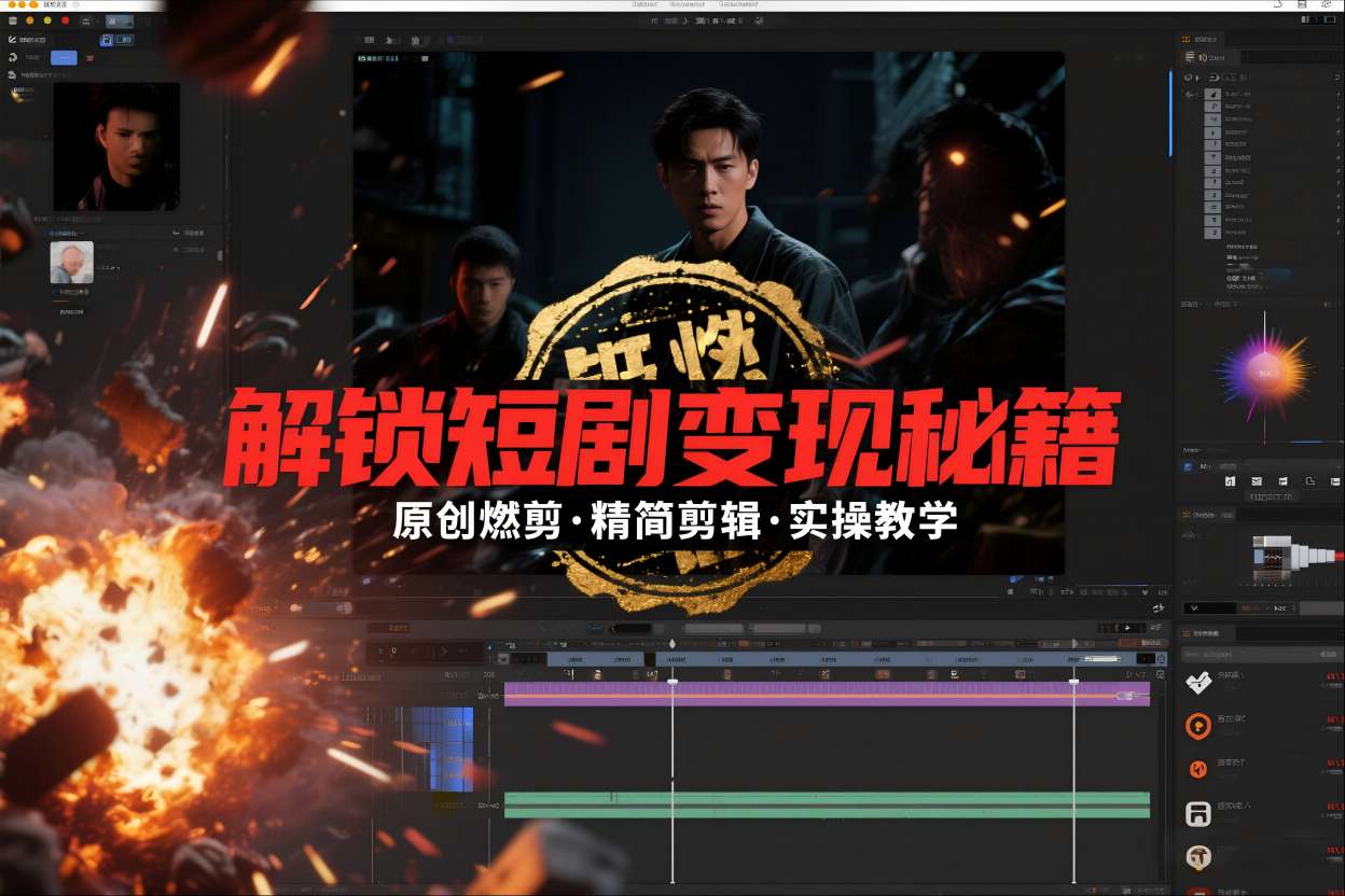 短剧拉新之原创燃剪精简剪辑实操课，解锁短剧变现秘籍-网创教程