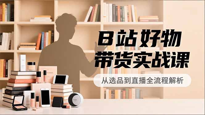 B站好物带货实战课，账号定位、选品拍摄、运营变现，全流程教学，实现UP主月入过万-网创教程