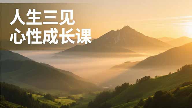 人生三见心性成长课，见天地众生自己，搞透人性安顿身心，活出清晰自我，内在富足无价-网创教程